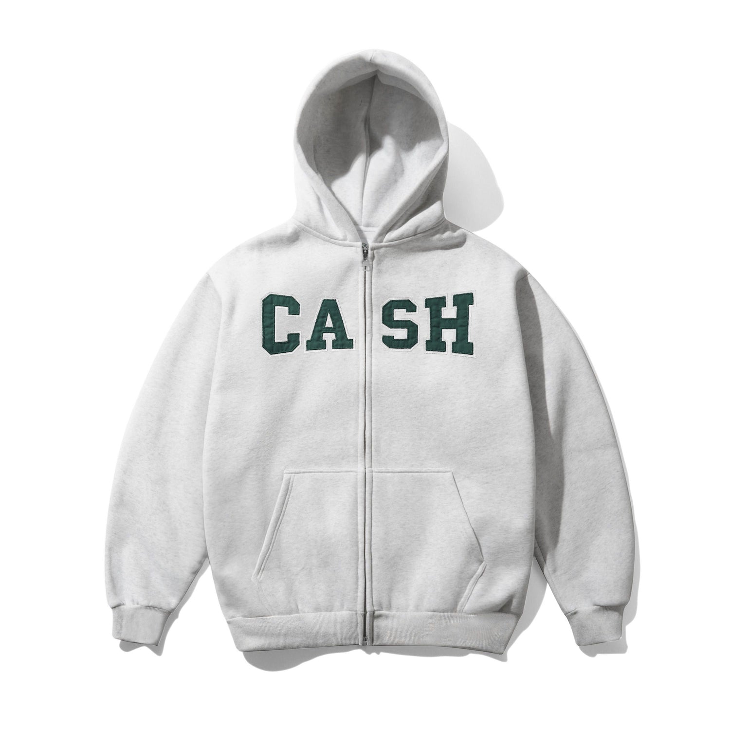 Campus Applique Zip-Thru Hood, Ash