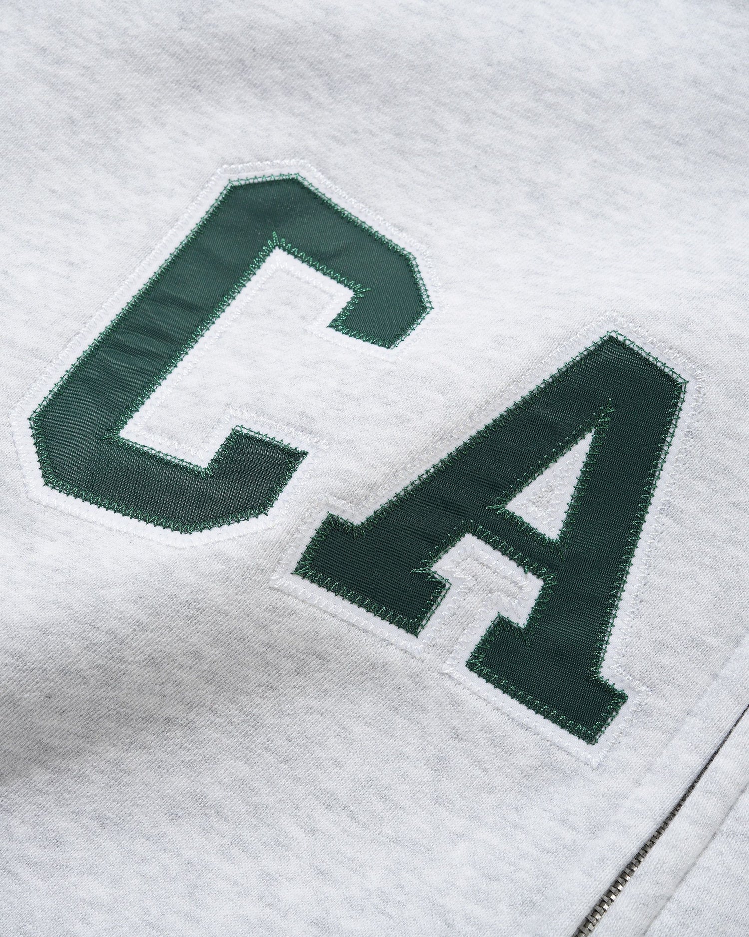 Campus Applique Zip-Thru Hood, Ash