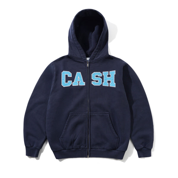 Cash Only Campus Applique Zip-Thru Hood, Washed Navy