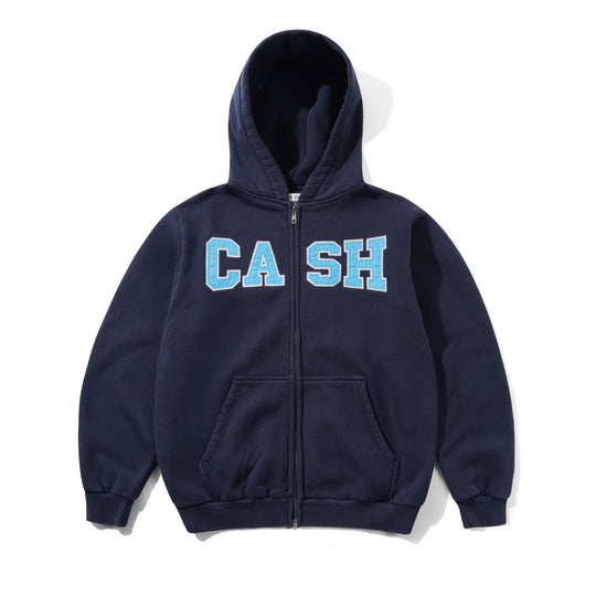 Campus Applique Zip-Thru Hood, Washed Navy