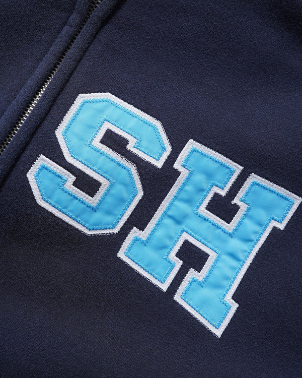 Cash Only Campus Applique Zip-Thru Hood, Washed Navy
