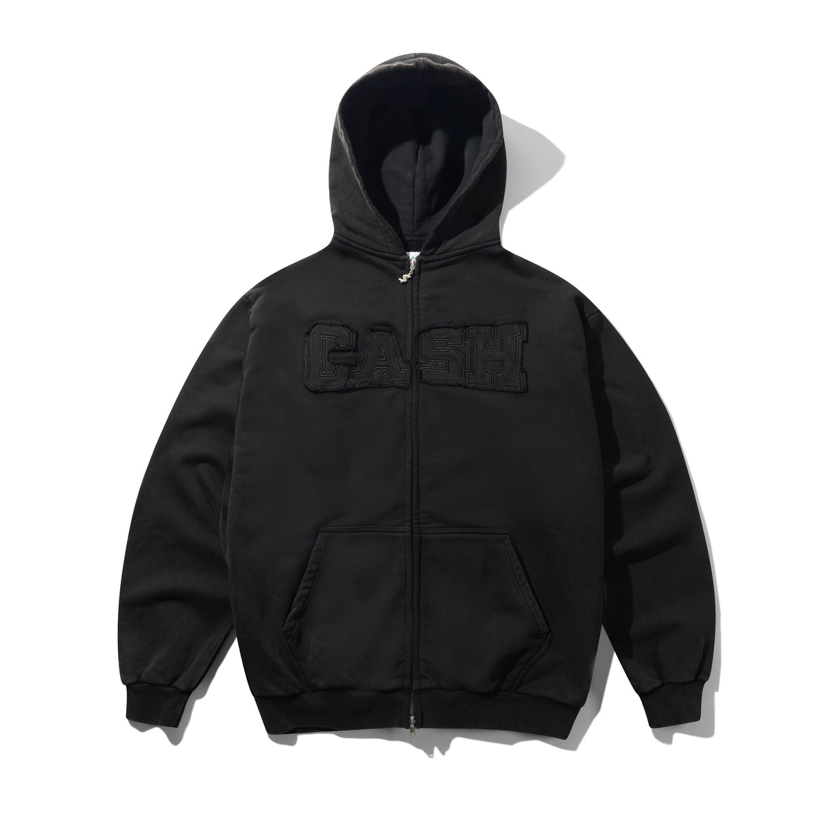 Campus Zip-Thru Hood, Washed Black