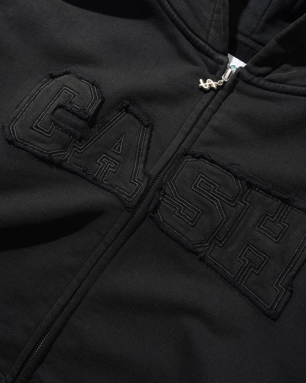 Cash Only Campus Zip-Thru Hood, Washed Black