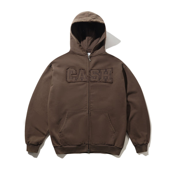 Cash Only Campus Zip-Thru Hood, Washed Brown