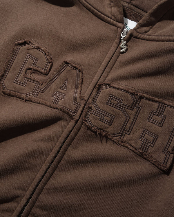 Cash Only Campus Zip-Thru Hood, Washed Brown