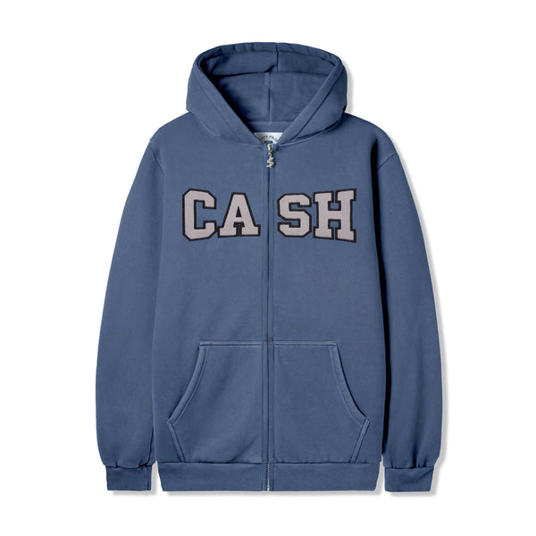 Cash Only Campus Zip-Thru Hood, Washed Denim
