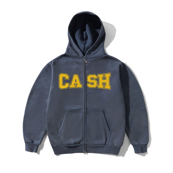 Cash Only Campus Zip-Thru Hood, Washed Navy