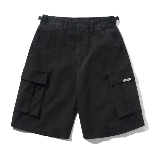 Cargo Shorts, Washed Black
