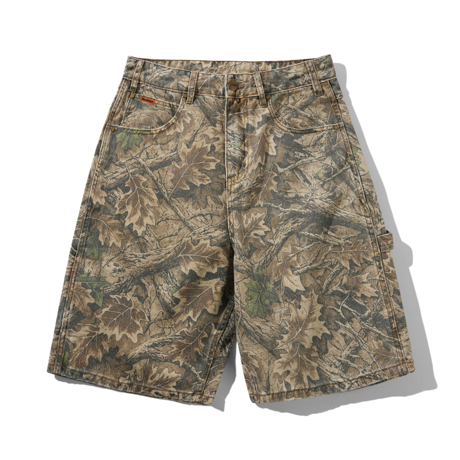 Carpenter Denim Shorts, Forest Camo