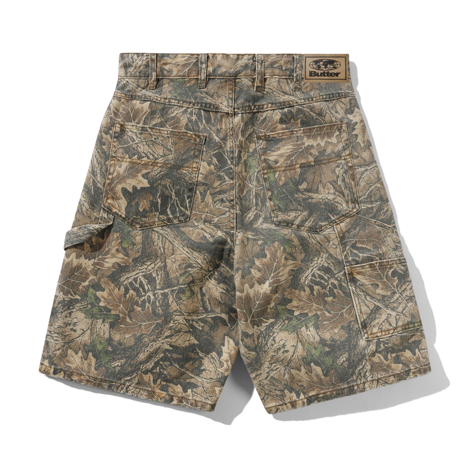 Carpenter Denim Shorts, Forest Camo