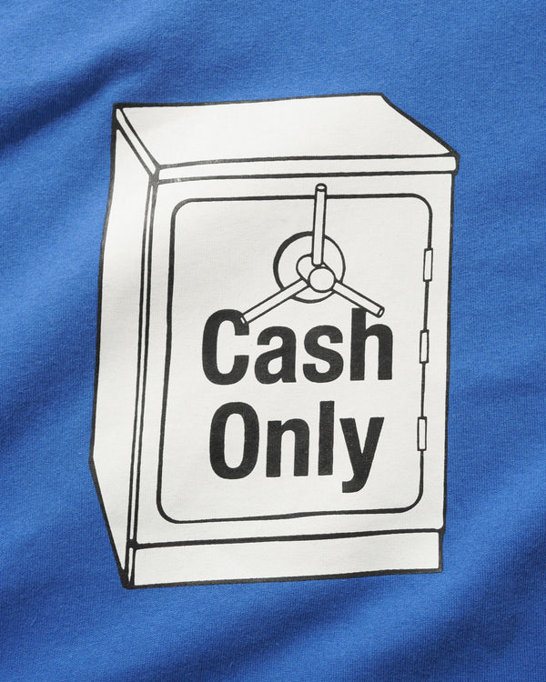 Cash Only Cash Safe Tee, Royal Blue