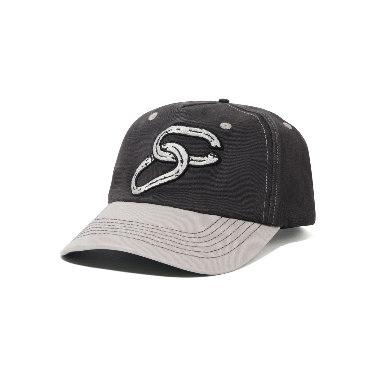 Chain 5 Panel Cap, Charcoal / Light Grey