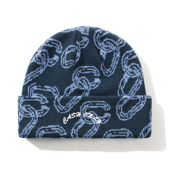 Cash Only Chain Beanie, Navy