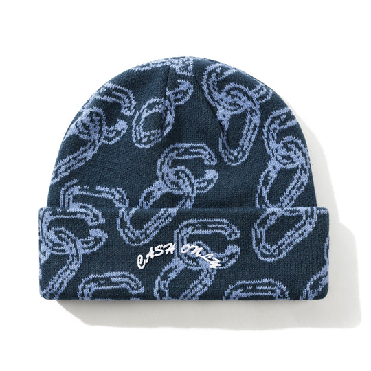 Chain Beanie, Navy