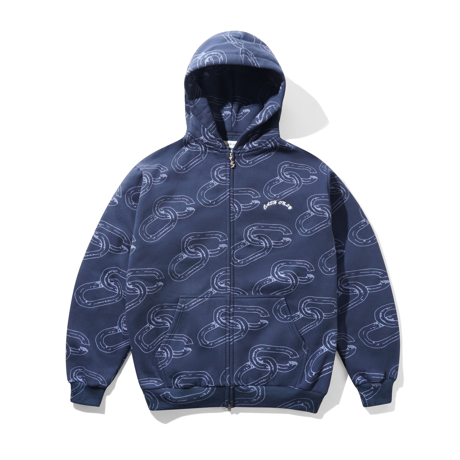 Chain Zip-Thru Hood, Navy