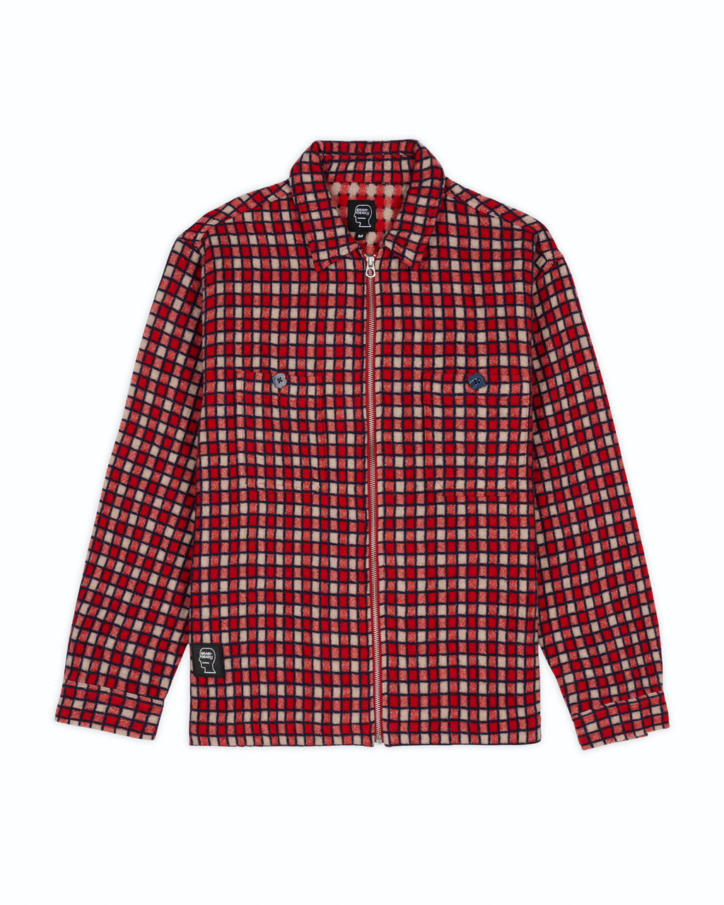Check Mate Flannel Zip Shirt, Red