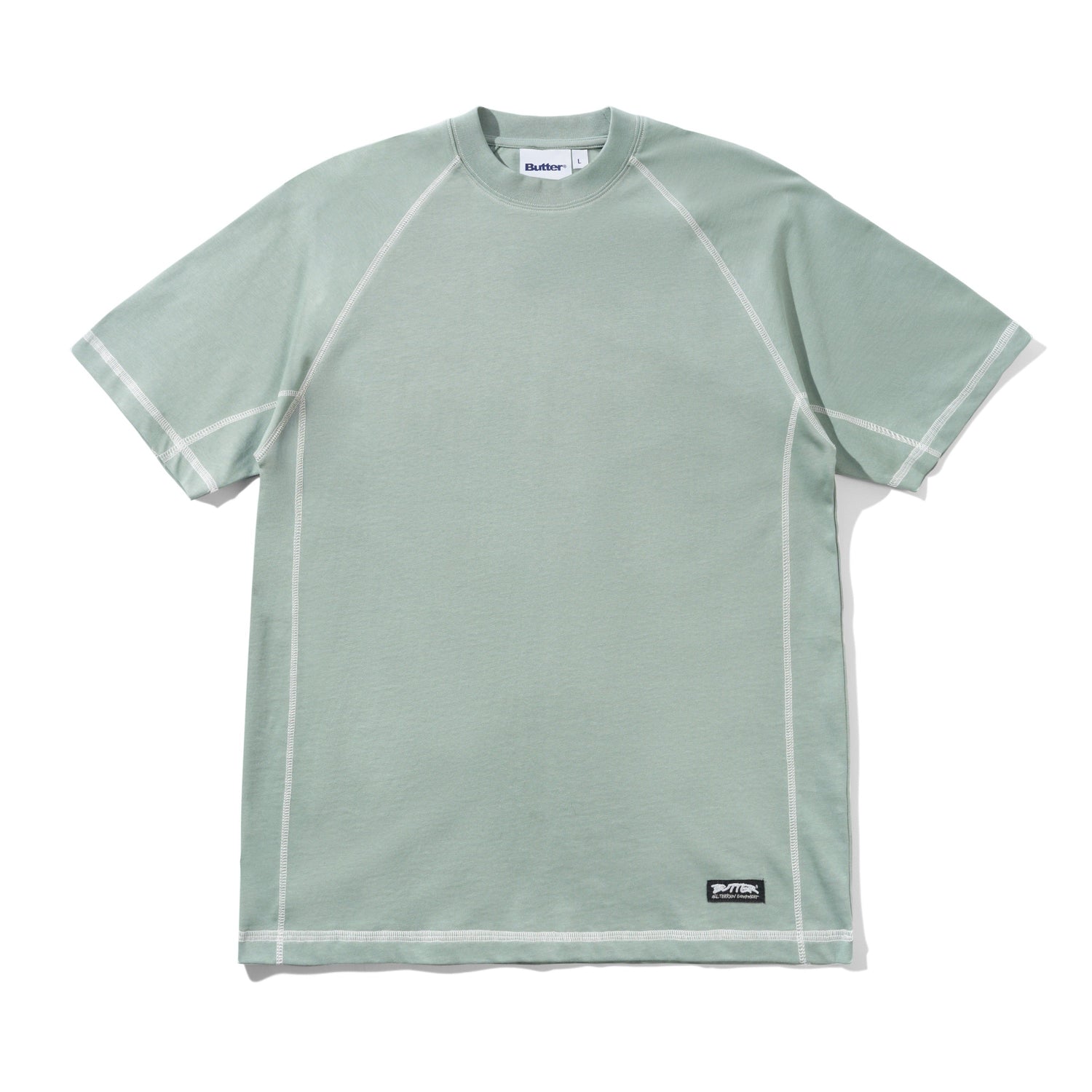Cliff Contrast Tee, Dull Mint