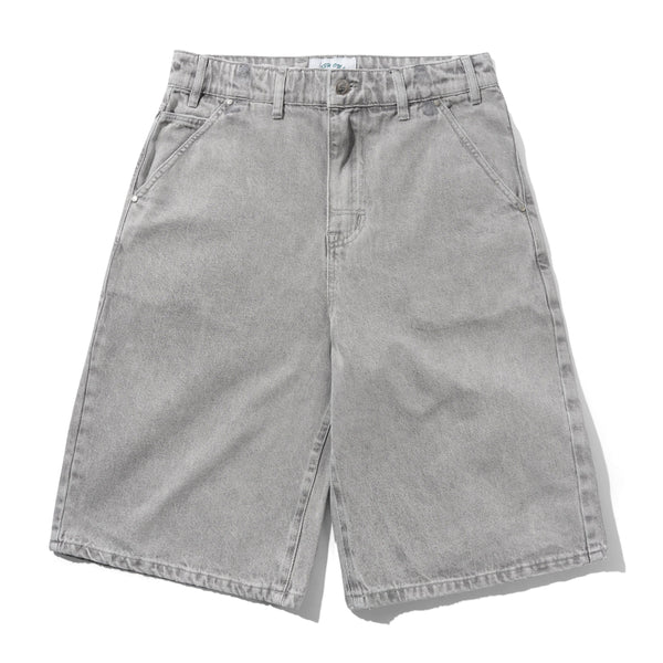 Cash Only Club Denim Shorts, Washed Grey