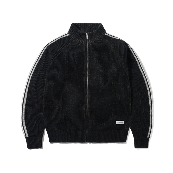 Butter Goods Club Zip-Thru Knit, Black