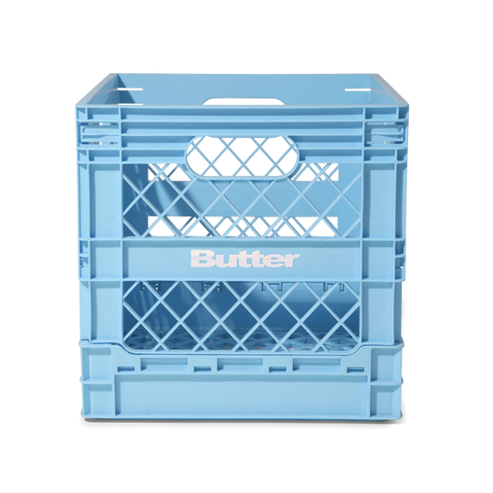 Collapsable Record Crate, Sky Blue