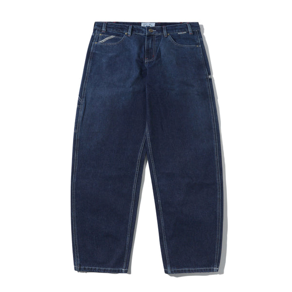 Cash Only Company Denim Jeans, Distress Washed Slub Blue