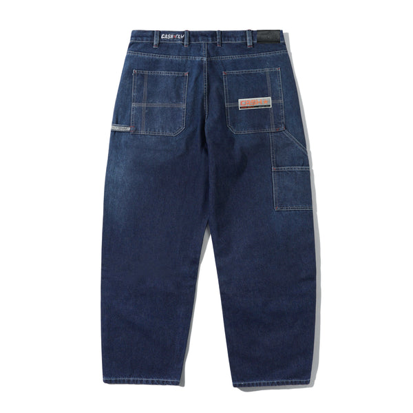 Cash Only Company Denim Jeans, Distress Washed Slub Blue