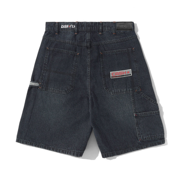 Cash Only Company Denim Shorts, Distress Washed Midnight