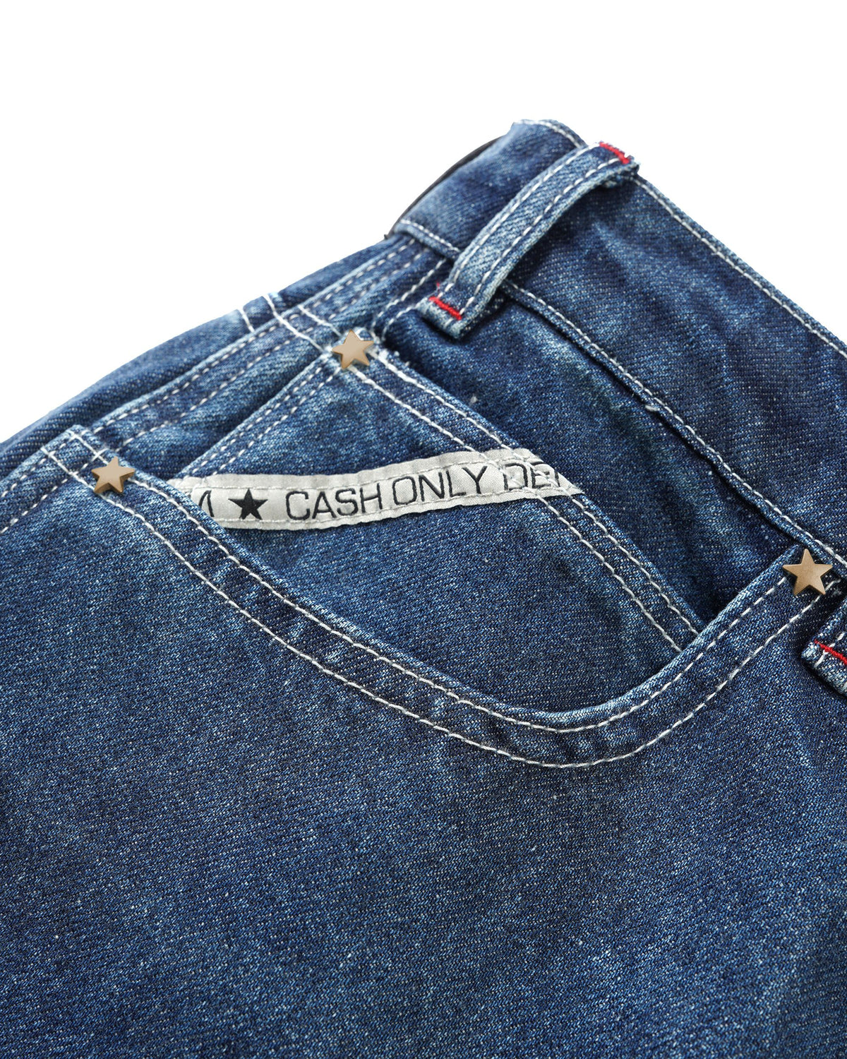 Company Denim Shorts, Distress Washed Slub Blue