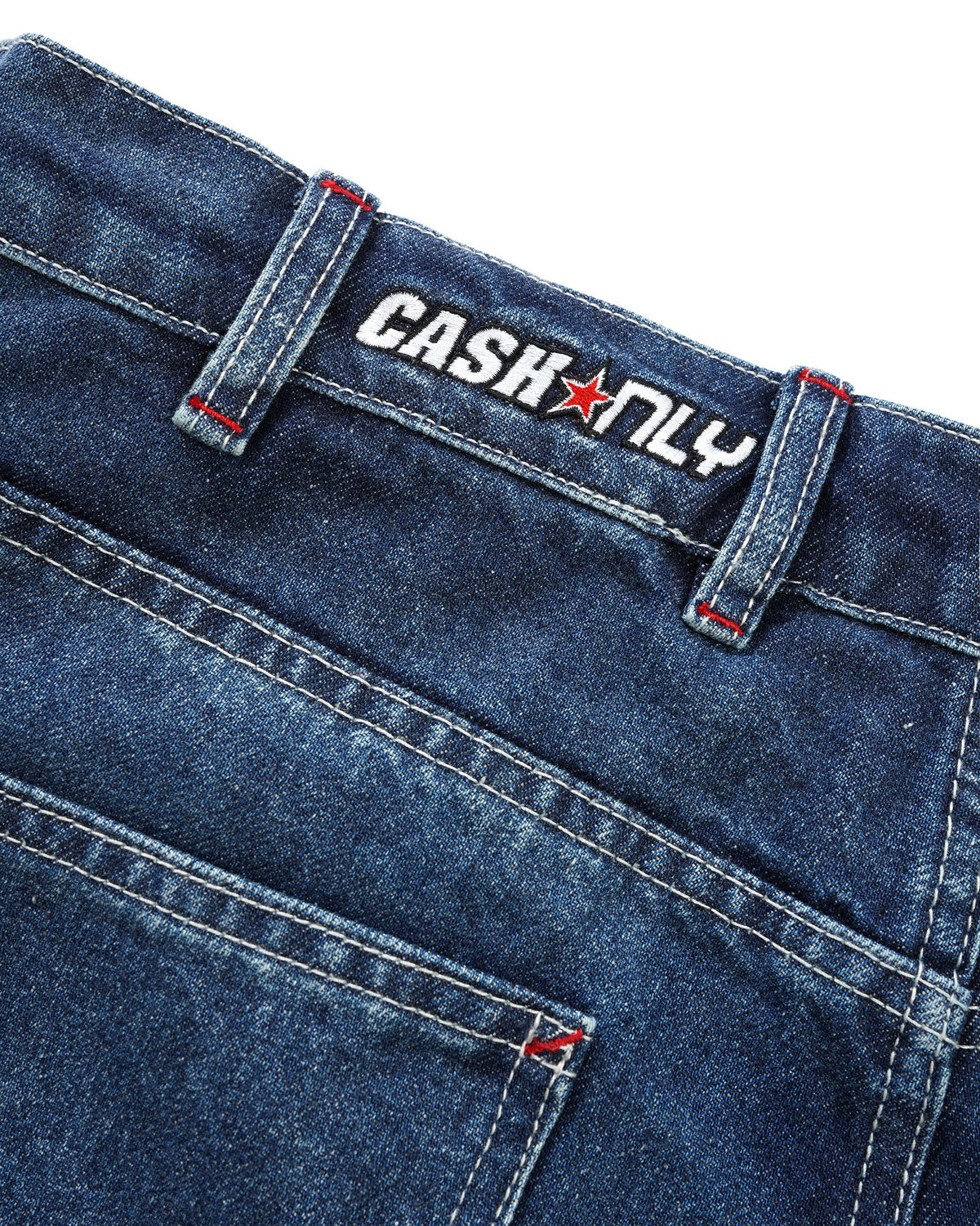 Company Denim Shorts, Distress Washed Slub Blue