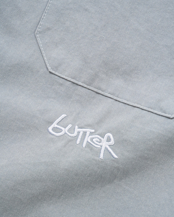 Butter Goods Contrast Stitch S/S Shirt, Blue Grey