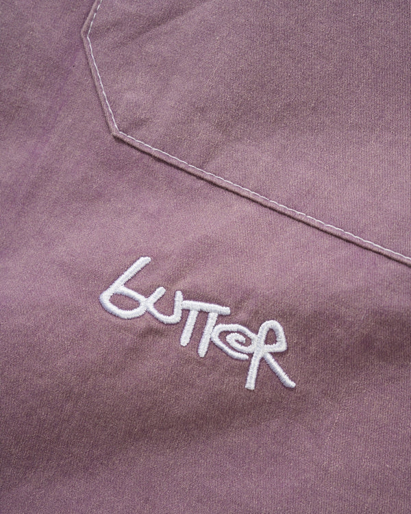 Butter Goods Contrast Stitch S/S Shirt, Eggplant