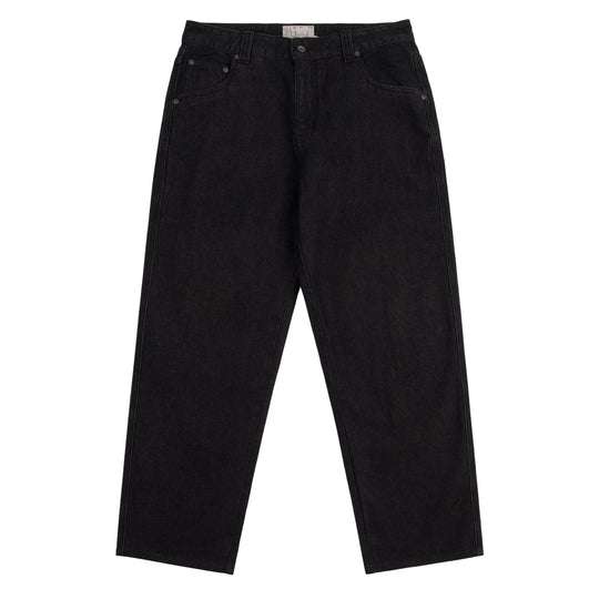 Relaxed Denim Pants, Black Washed