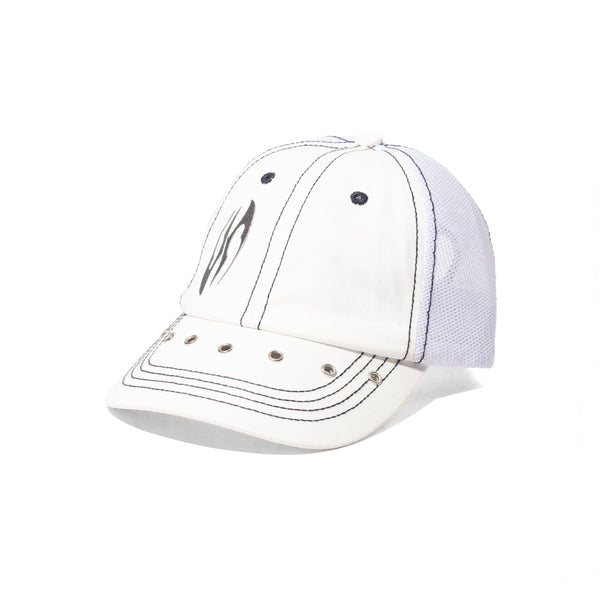 Velvet Pierce Hat, White