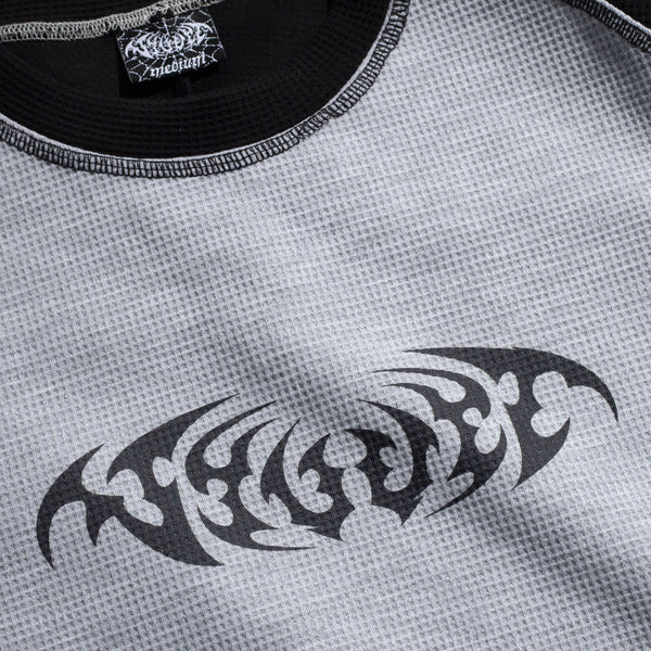 Velvet Duel Waffle L/S, Grey / Black