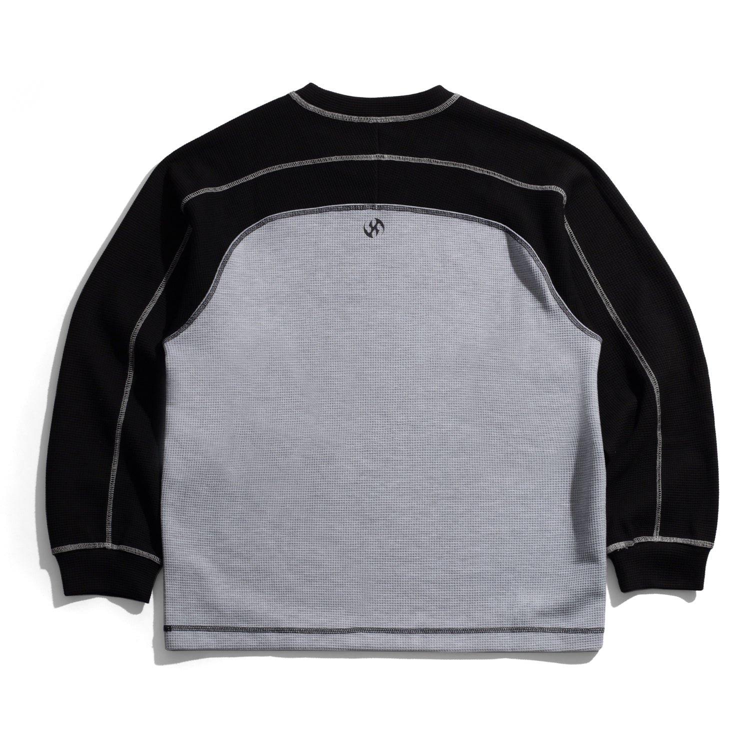 Duel Waffle L/S, Grey / Black