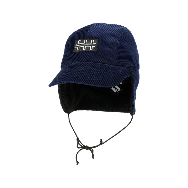 The Trilogy Tapes Cord Earflap Cap, Navy