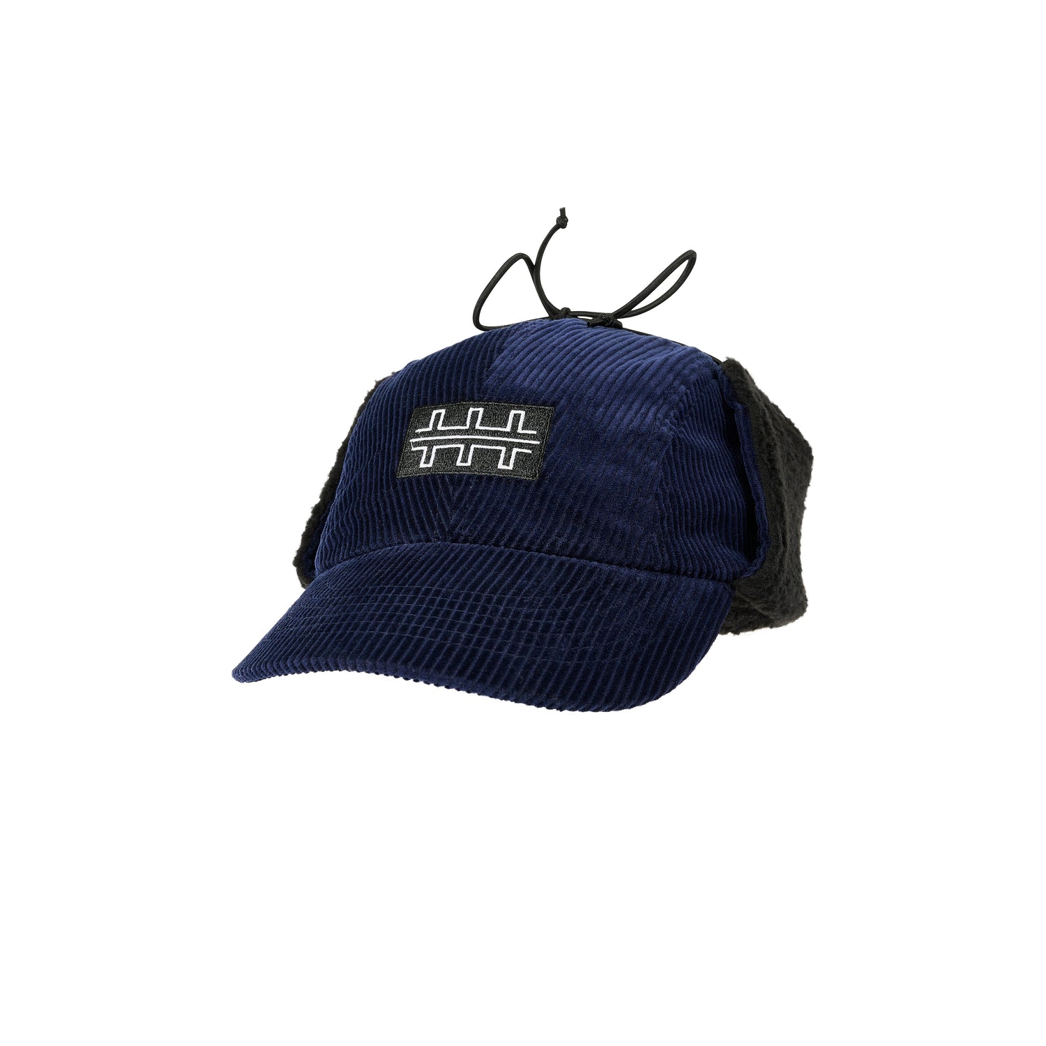 Cord Earflap Cap, Navy