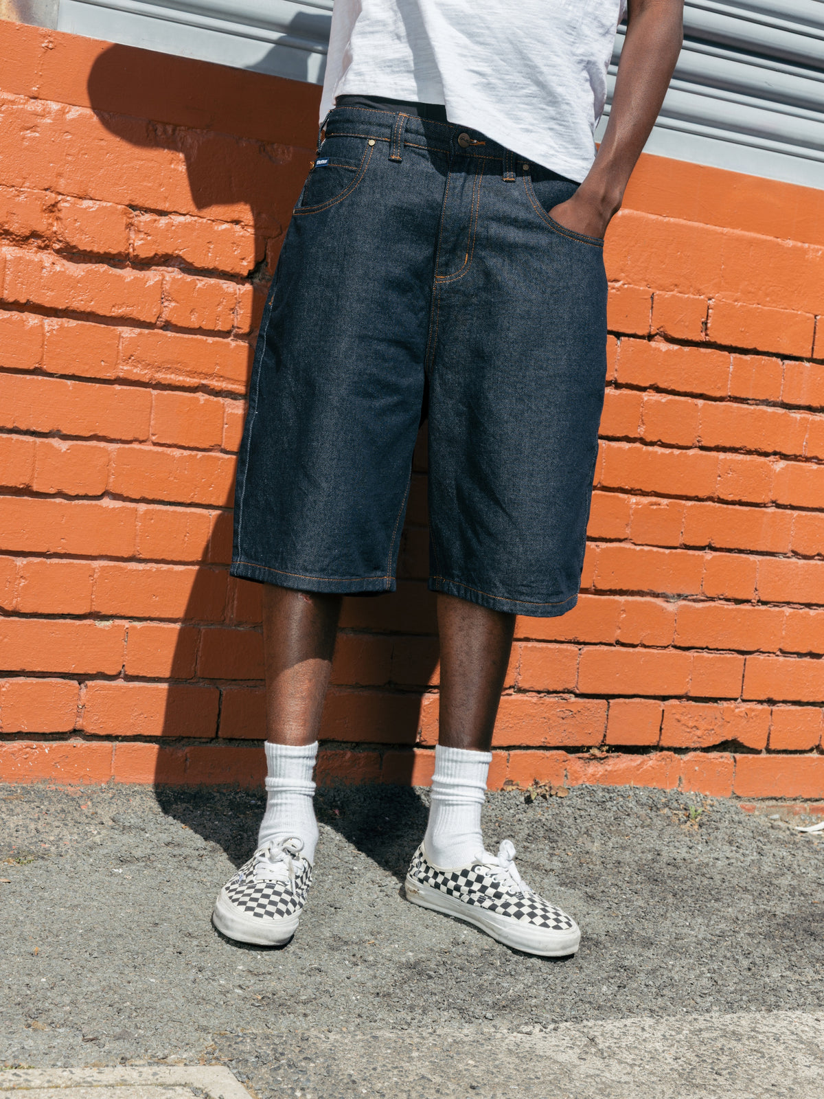 Baggy Denim Shorts, Raw Indigo