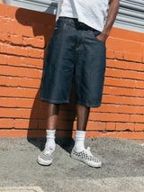 Baggy Denim Shorts, Raw Indigo