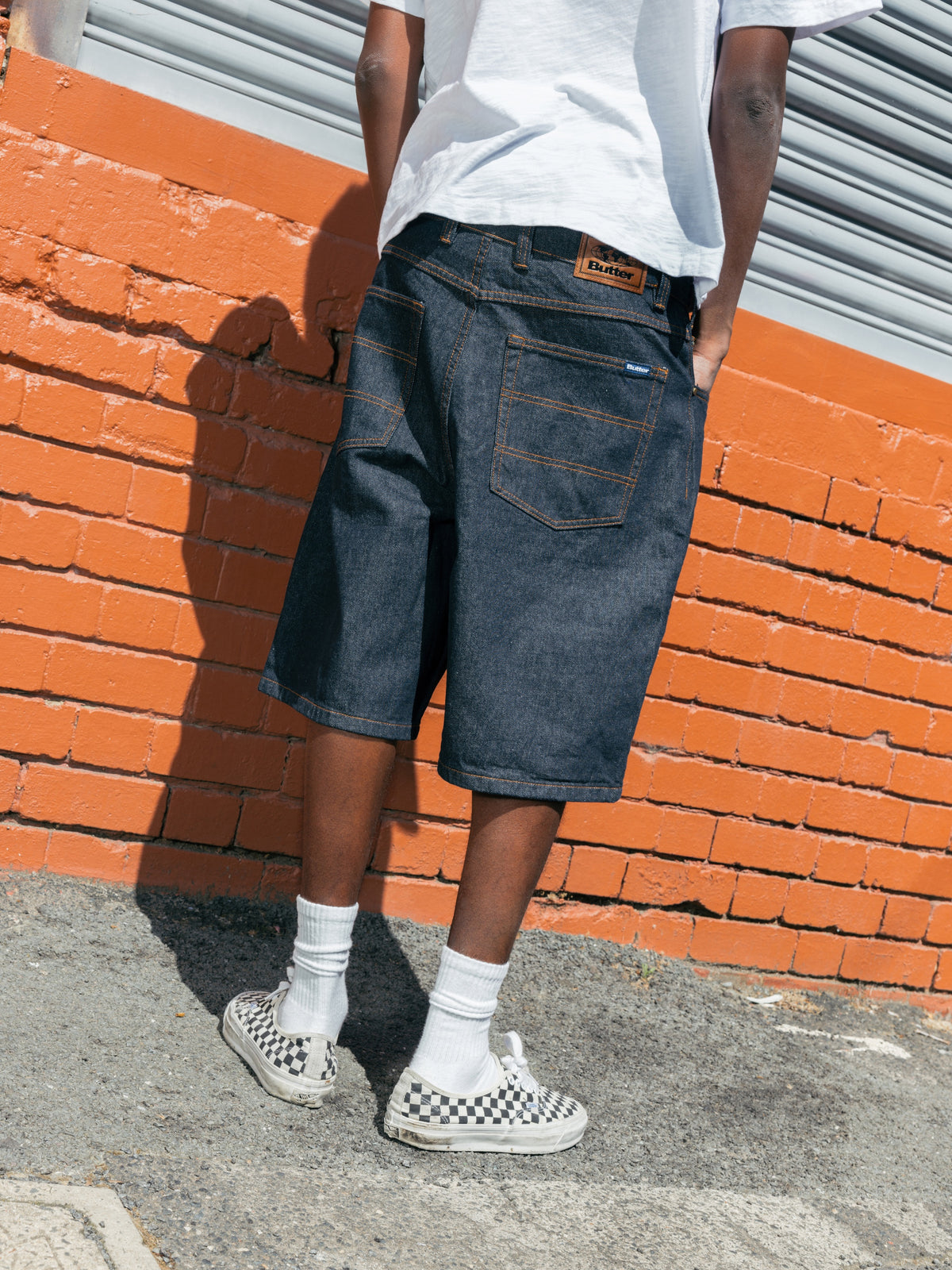 Baggy Denim Shorts, Washed Indigo
