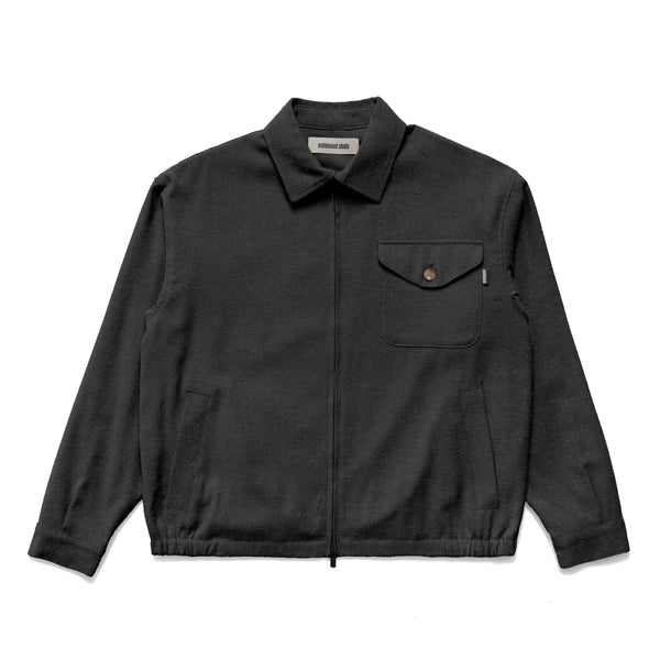 Metalwood Cotton Blouson, Black
