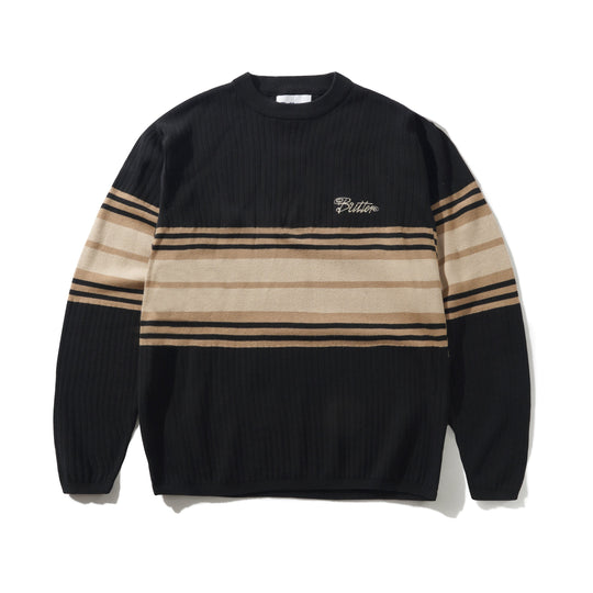 Crest Knit Sweater, Black