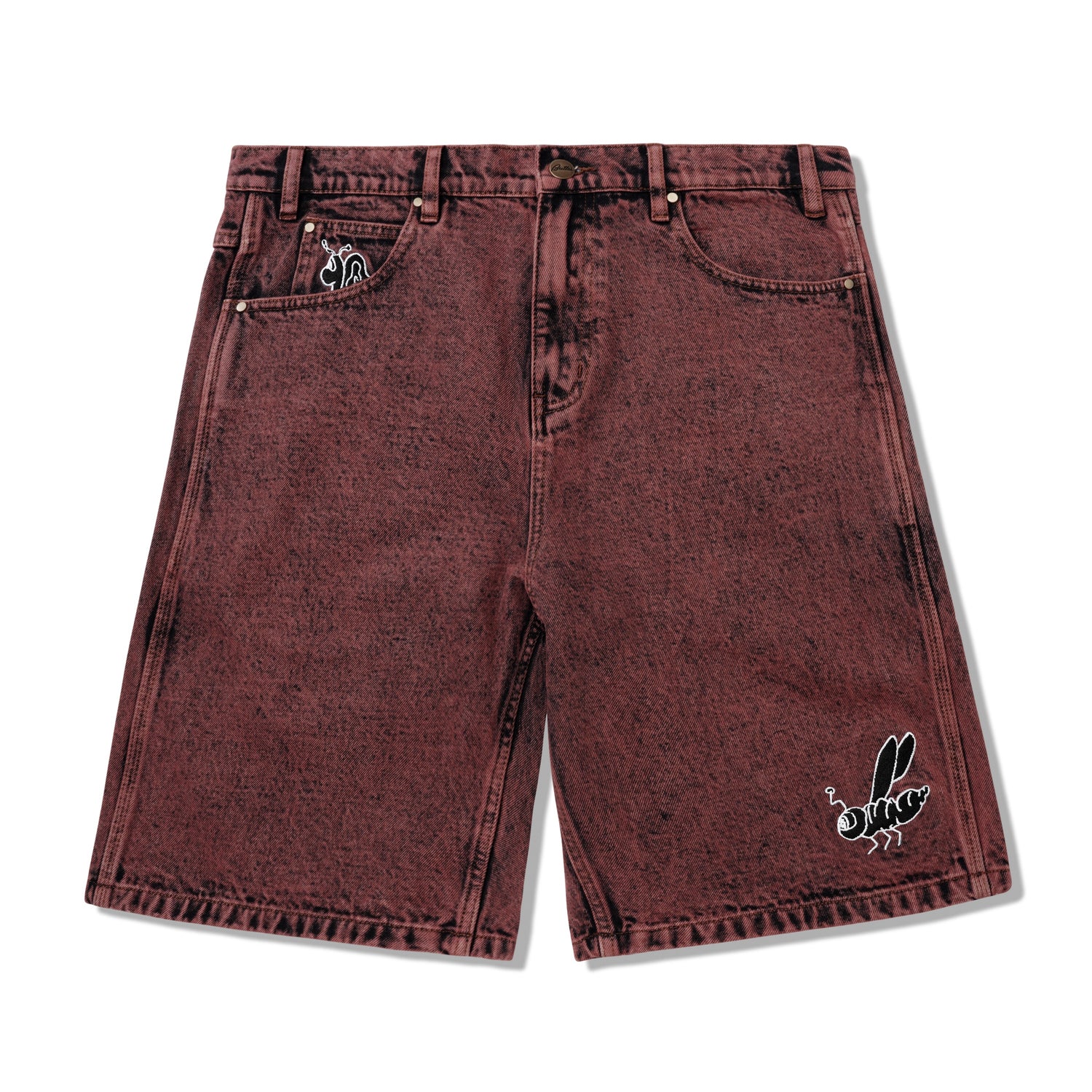 Critter Baggy Denim Shorts, Brick