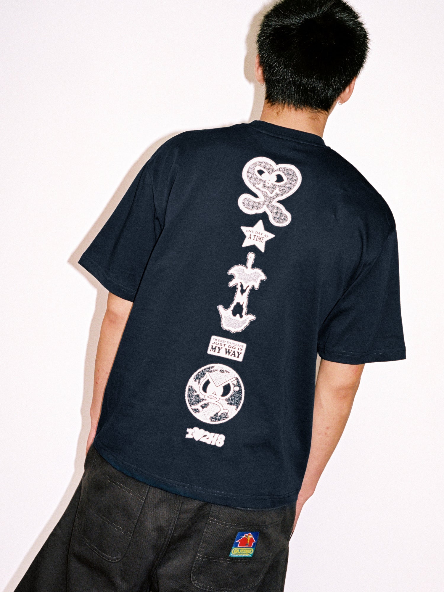 Pins Tee, Navy