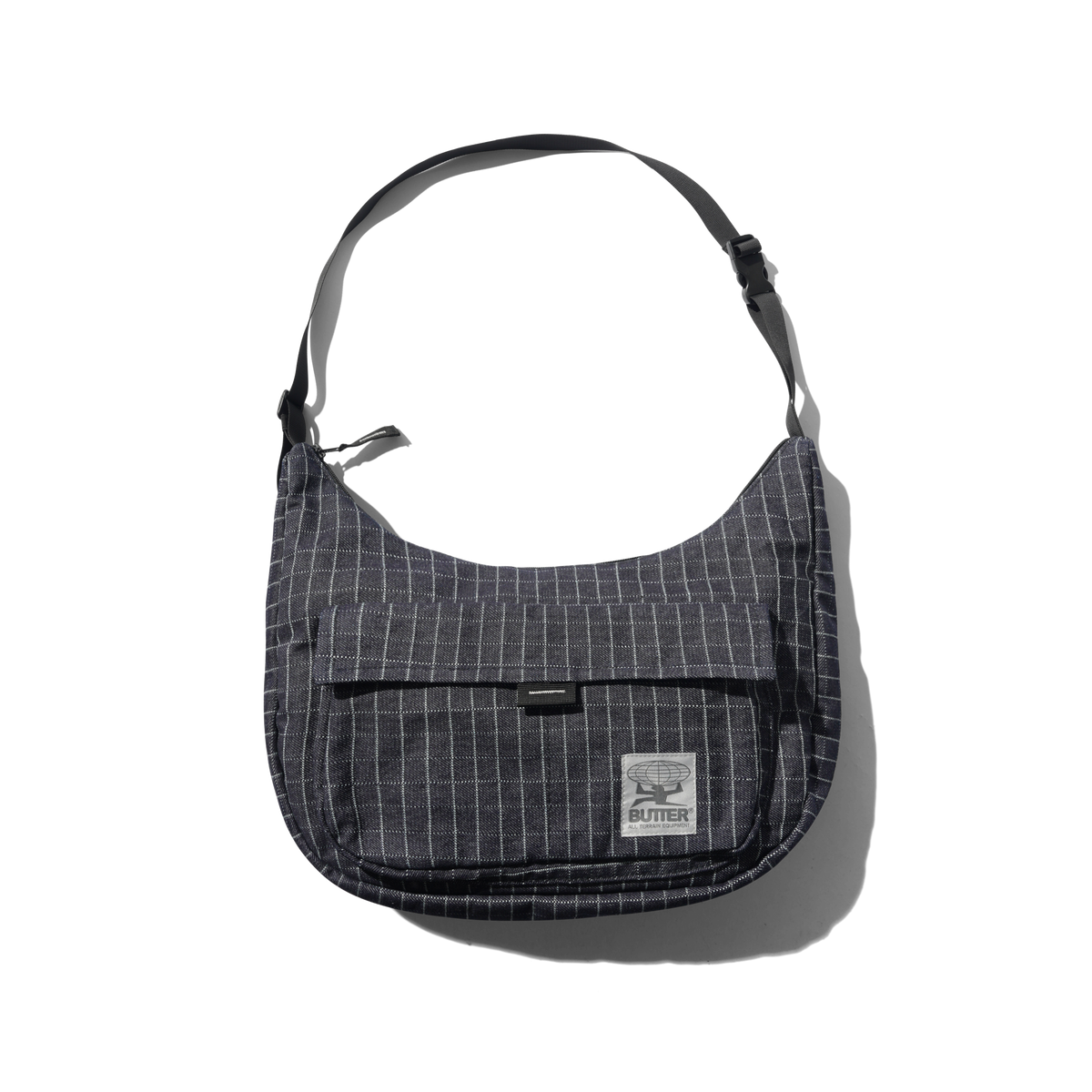 Crossbody Bag, Grid Denim