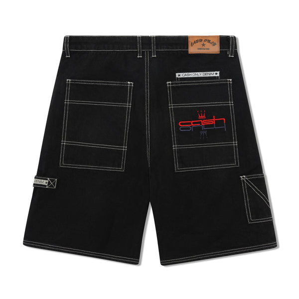Cash Only Crown Denim Shorts, Raw Black