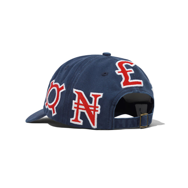 Cash Only Currency 6 Panel Cap, Navy