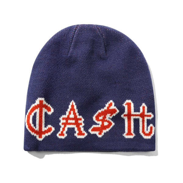 Cash Only Currency Skully Beanie, Navy