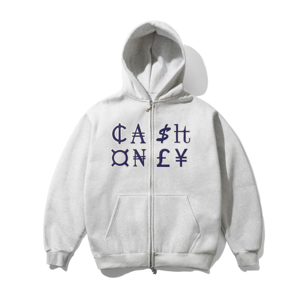 Cash Only Currency Zip-Thru Hood, Ash