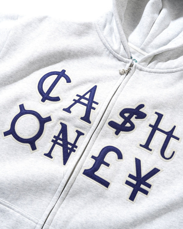 Cash Only Currency Zip-Thru Hood, Ash